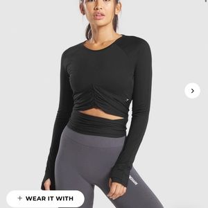 NWT Gymshark Power Down Long Sleeve Crop Top